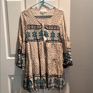 Entro babydoll dress. Bohemian style. EUC. Size small.